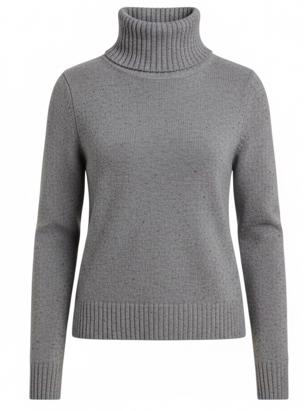 J. Crew Speckled Gray Ribbed Turtleneck Sweater